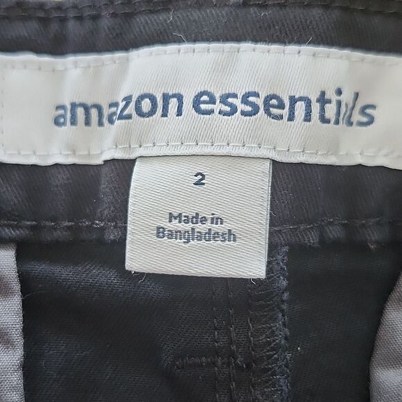 Amazon Essentials NWT Black Basic Shorts, 97% Cotton, 3" Inseam, Size 2 - Picture 5 of 8